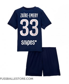 Günstige Paris Saint-Germain Warren Zaire-Emery #33 Heimtrikotsatz Kinder 2025-26 Kurzarm (+ Kurze Hosen)